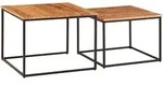 Kadima Design Couchtisch, Akazie, Metall, Echtholz,Akazie, Quadratisch,Quadratisch,