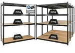 Proregal Schwerlastregal, Schwarz, Metall, Rechteckig, 640x180x60 cm, Freizeit,