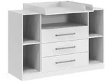 Vicco Wickelkommode, Wei&szlig;, Holzwerkstoff, 2 F&auml;cher, 3 Schubladen, Rechteckig,