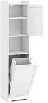 Costway Badezimmer-Hochschrank, Wei&szlig;, Holzwerkstoff, 40x170x40 cm, Ordnen &