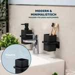 bremermann Zahnputzbecher, Schwarz, Kunststoff, 9x10.5x9 cm, Badaccessoires,