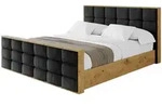 Altdecor Polsterbett, Schwarz, Textil, 180x200 cm, Schlafzimmer, Betten,