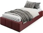 Muralo Polsterbett, Weinrot, Holzwerkstoff, Textil, Metall, Birke, Rechteckig,...