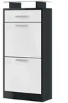 Vladon Schuhschrank, Wei&szlig;, Holzwerkstoff, 46x104x23 cm, Garderobe,