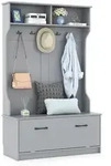 Costway Garderobenst&auml;nder, Grau, Holzwerkstoff, 100x160x39 cm, Garderobe,