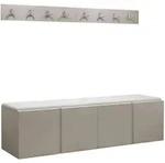 Mirjan24 Garderoben-Set, Kaschmir, Wei&szlig;, Kunststoff, 168x42x46 cm, Garderobe,