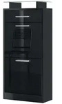 Vladon Schuhschrank, Schwarz Hochglanz, Holzwerkstoff, 46x104x23 cm, Garderobe,