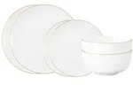 Seltmann Weiden Basic-Set, Wei&szlig;, Gold, Keramik, 6-teilig, Rund, 2x2x2 cm, Essen &