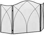 Homcom Kaminschutzgitter, Schwarz, Metall, 24x76x108 cm, Kleinm&ouml;bel, Kamine &