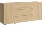 P & B Sideboard Berlin, Eiche, Kunststoff, 4 F&auml;cher, 3 Schublade(n) Schubladen,