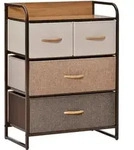 Homcom Kommode, Mehrfarbig, Metall, Nachbildung, 4 Schubladen, 29x78.5x58 cm,