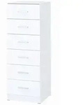 Homcom Kommode, Wei&szlig;, Kunststoff, Nachbildung, 6 Schubladen, 40x110x40 cm,