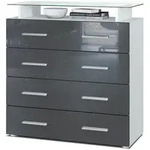 Vladon Kommode, Grau, Holzwerkstoff, 76x81x35 cm, Wohnzimmer, Kommoden &...