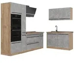Vicco Eckk&uuml;che, Grau, Honigeiche, Holzwerkstoff, Formgebogen, 230x206.8x60 cm,