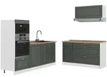 Vicco K&uuml;chenzeile, Gr&uuml;n, Wei&szlig;, Holzwerkstoff, Rechteckig, 340x153.6x60 cm,