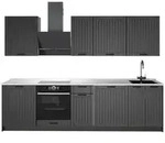 Vicco K&uuml;chenzeile, Dunkelgrau, Wei&szlig;, Holzwerkstoff, Rechteckig, 280x206.8x60...
