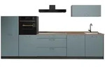 Vicco K&uuml;chenzeile, Blaugrau, Anthrazit, Holzwerkstoff, Rechteckig, 340x143x60...