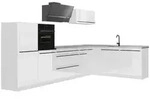 Vicco Eckk&uuml;che, Wei&szlig; Hochglanz, Wei&szlig;, Holzwerkstoff, Rechteckig, 347x143x46...