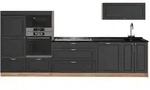 Vicco K&uuml;chenzeile, Anthrazit, Eiche, Holzwerkstoff, Rechteckig, 340x153.6x51.6...