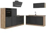 Vicco K&uuml;chenzeile, Anthrazit, Eiche, Holzwerkstoff, Rechteckig, 220x143x60 cm,