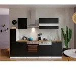 Respekta K&uuml;chenblock K&uuml;chenblock 250 cm, Schwarz, Holzwerkstoff, 1 Schublade(n)