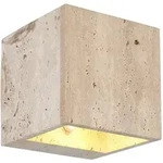 Led-Wandleuchte Rojas, Natur, Wei&szlig;, Metall, Stein, 20 mm, 12x12x12 cm, Lampen &