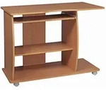 Kadima Design Computertisch, Beige, Holzwerkstoff, Rechteckig,Rechteckig, Rollen,