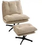 Homcom Sessel, Beige, Metall, 1-Sitzer, F&uuml;llung: Schaumstoff, 74x89x82 cm,