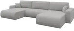 Altdecor Wohnlandschaft, Silber, Kunststoff, 4-Sitzer, U-Form, 377x88x193 cm,