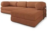Masseno Ecksofa, Orange, Textil, 4-Sitzer, L-Form, 270x160 cm, Wohnzimmer, Sofas &