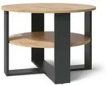 Vicco Couchtisch, Anthrazit, Eiche Artisan, Holzwerkstoff, Rund, 68x47x68 cm,