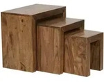 Kadima Design Beistelltisch, Braun, Holz, Echtholz, Rechteckig,Rechteckig, Wange,