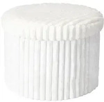 Hocker, Wei&szlig;, Textil, 43x43x32.5 cm, Wohnzimmer, Hocker, Sitzhocker