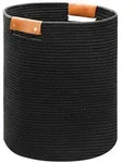 W&auml;schekorb, Schwarz, Textil, 38x50x38 cm, Ordnen & Aufbewahren, W&auml;schek&ouml;rbe &