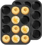 Muffinbackform, Schwarz, Kunststoff, 23.7x3x32 cm, Backen, Backformen,...