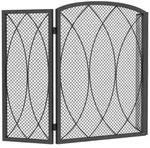 Homcom Funkenschutzgitter, Schwarz, Metall, 2x75x122 cm, Kleinm&ouml;bel, Kamine &