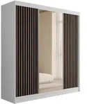 Altdecor Kleiderschrank, Wei&szlig;, Schwarz, Holzwerkstoff, 200x215x61 cm,...