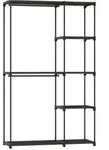 Okwish Stoffschrank, Schwarz, Holzwerkstoff, 111x185x43 cm, Schlafzimmer,