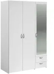 Furn.Design Kleiderschrank, Wei&szlig;, Holzwerkstoff, Glas, 5 F&auml;cher, 2 Schubladen,