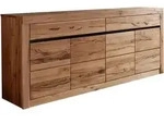 Massivmoebel24 Sideboard, Natur, Holz, Echtholz,Wildeiche, 2 F&auml;cher, 2...