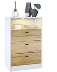 Vladon Kommode, Eiche, Holzwerkstoff, 56x86.5x36 cm, Wohnzimmer, Kommoden &