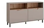 Vicco Kommode, Greige, Eiche Artisan, Holzwerkstoff, 2 F&auml;cher, Rechteckig,