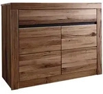 Massivmoebel24 Sideboard, Braun, Holz, Echtholz,Wildeiche, 1 F&auml;cher, 1...