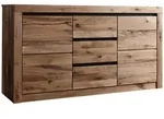 Massivmoebel24 Sideboard, Braun, Holz, Echtholz,Wildeiche, 2 F&auml;cher, 3...