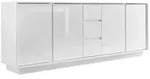 Mid.you Sideboard, Wei&szlig; Hochglanz, Holzwerkstoff, 2 F&auml;cher, 3 Schublade(n)