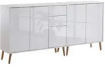 Mid.you Sideboard Mailand Set 10 + HF, Wei&szlig;, Wei&szlig; Hochglanz, Holz, 4 F&auml;cher,...