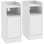 Homcom Nachttisch, Wei&szlig;, Holzwerkstoff, Nachbildung, 1 F&auml;cher, Rechteckig, 25x60x30