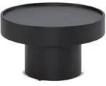 Kadima Design Couchtisch, Schwarz, Textil, Rund,Rund, S&auml;ule, 60x36x60 cm,