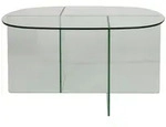 Zuiver Couchtisch, Klar, Glas, Oval, 60x40x80 cm, Wohnzimmer, Wohnzimmertische,