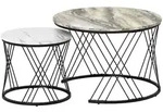 Homcom Couchtisch-Set, Mehrfarbig, Metall, Nachbildung, einzeln stellbar,Rund,